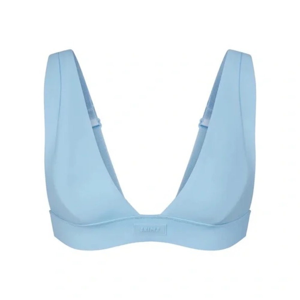Skims Swim Plunge Bikini Top - Iris Blue